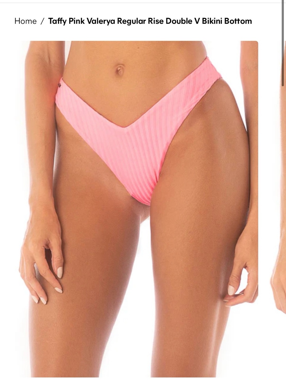 Maaji Pink Valerya Double V Bikini Bottom - Women